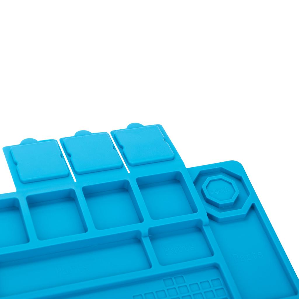 Rosfix Silikonowa Mata Lutownicza Z Organizatorem 450 X 300mm – Odporna Na Wysoką Temperaturę Do 500°C | Antypoślizgowa | ESD