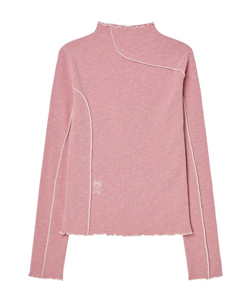 DELICCENT Line Half-Neck Turtleneck [Pink]