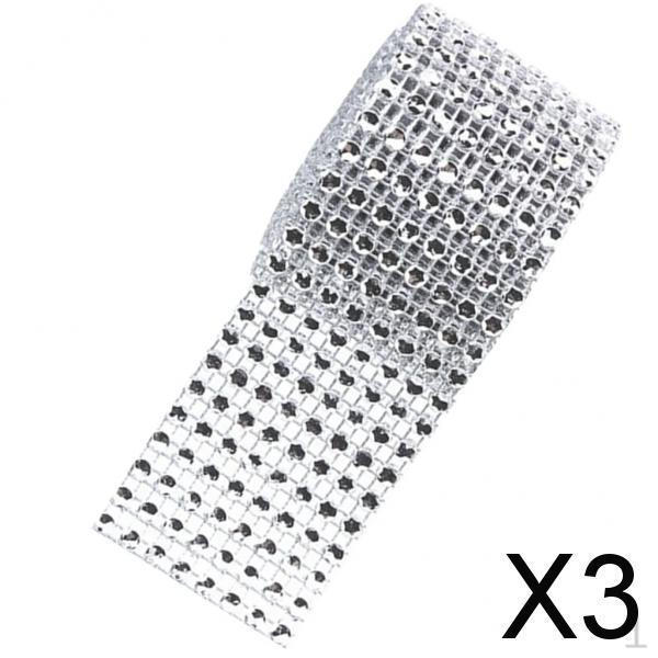 

3x8 Рядов Алмазная Сетка Стразовая Оберточная Лента Свадебная Вечеринка DIY Принадлежности