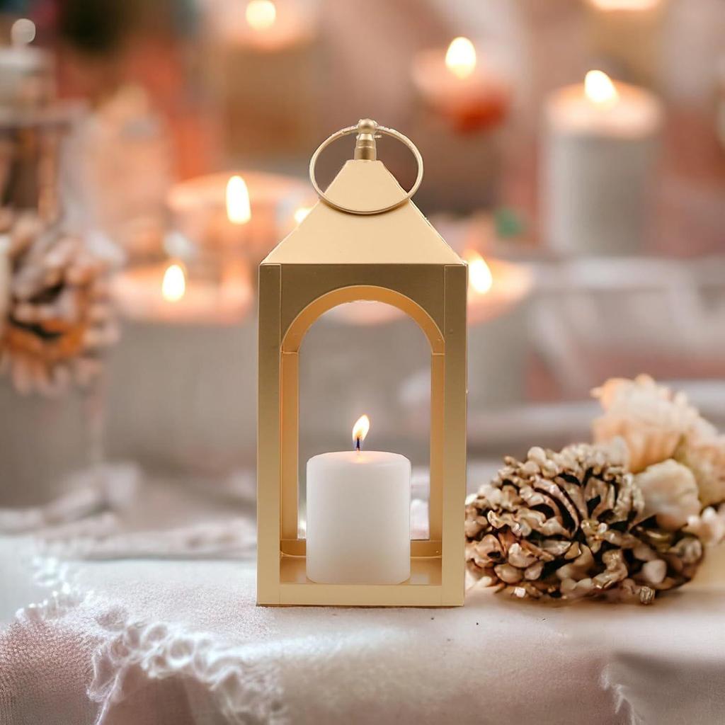 Glass Iron Lantern with One Pillar Candle Lantern for Home Decoration|Candle Holders for Home Decor Pack of 1