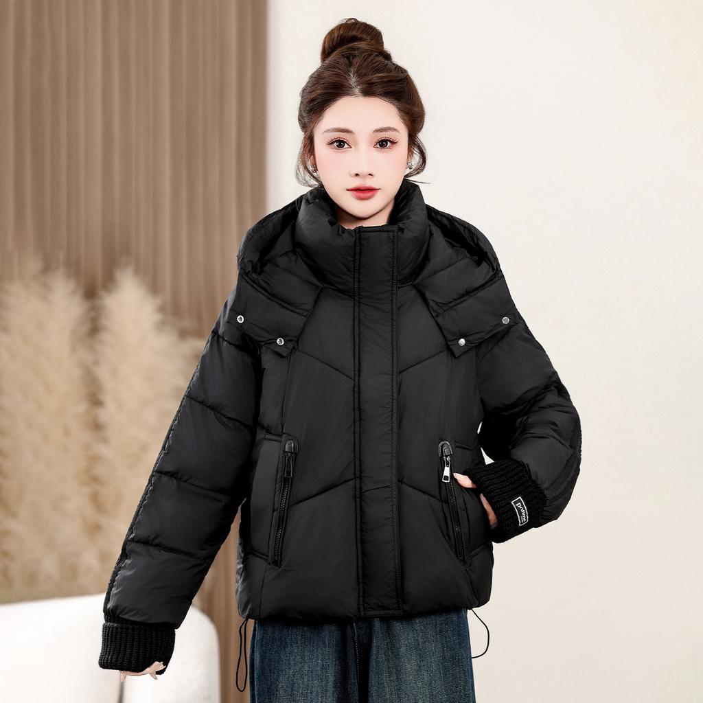 Wool cuffs winter new loose warm long cotton clothes fashion thickened short bread clothes jacket