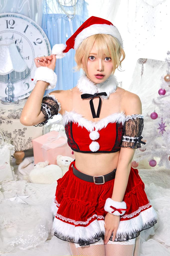 Clearstone SugarWhip Cosplay Christmas Lace Bustier Santa Royal Red Red Women's