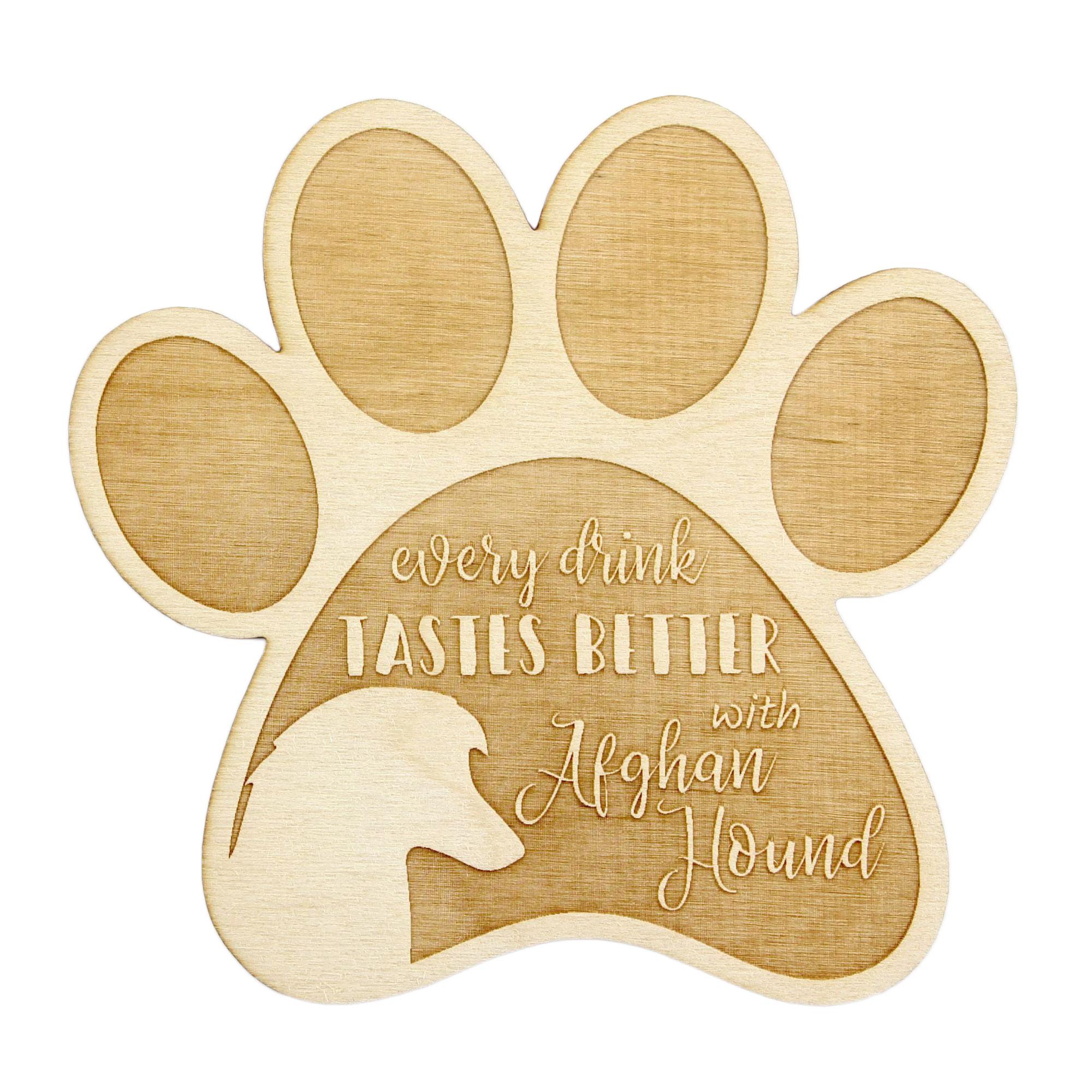 

Afghan Hound, Tazi - Mug coaster, engraved coaster with dog, gift for dog lover by Art-Dog brand