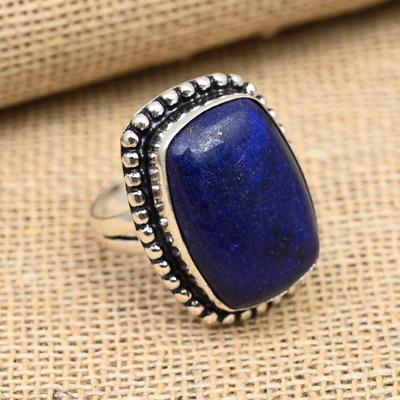 Anello in argento sterling 925 fatto a mano con pietre preziose di lapislazzuli per Natale