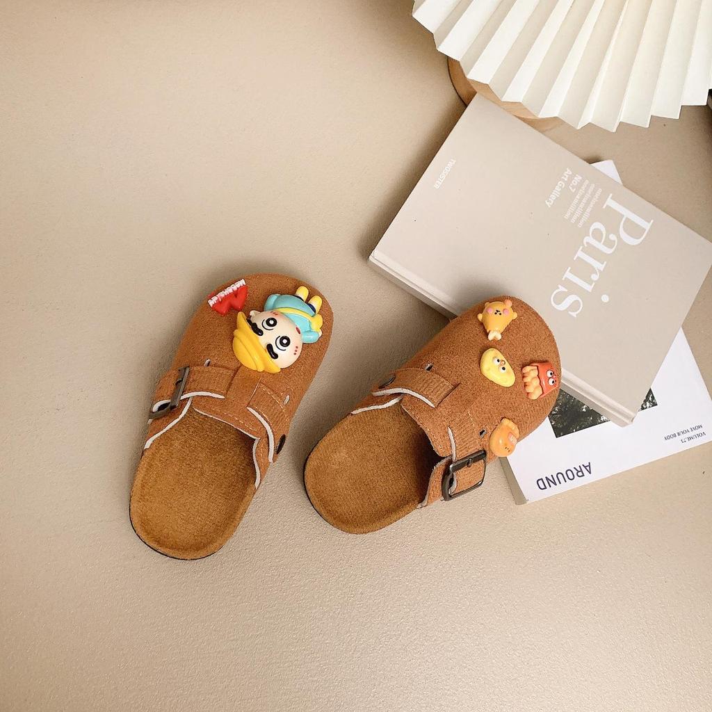 2025 Niedliche Cartoon Shin-chan Kinder Dicksohlige Birkenstock Schuhe, Rutschfeste Retro Geschlossene Hausschuhe für Jungen & Mädchen