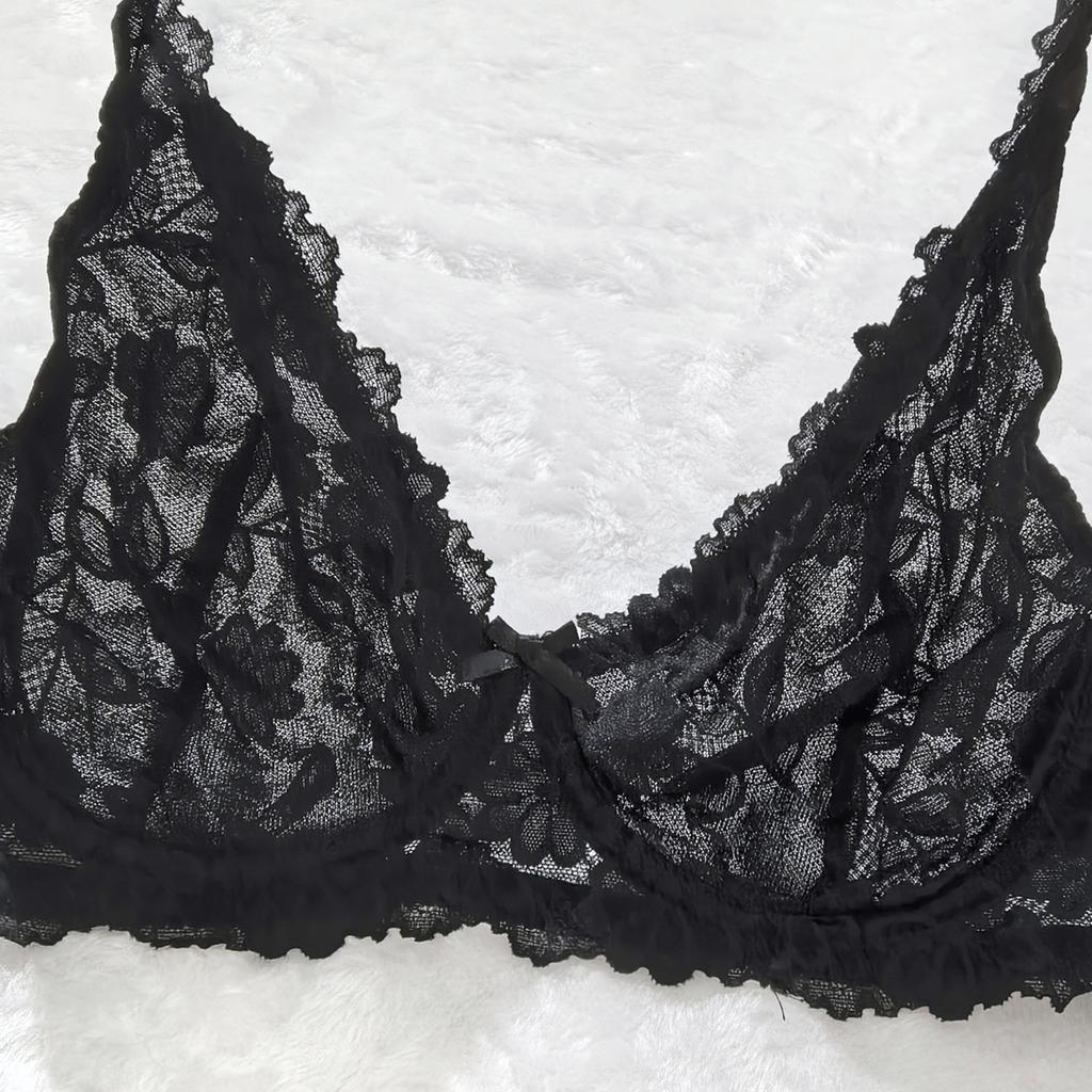 Plus Size C-D Cup Lace Bra - Lightweight Breathable Mesh Fabric, Push Up Women's Intimate Apparel