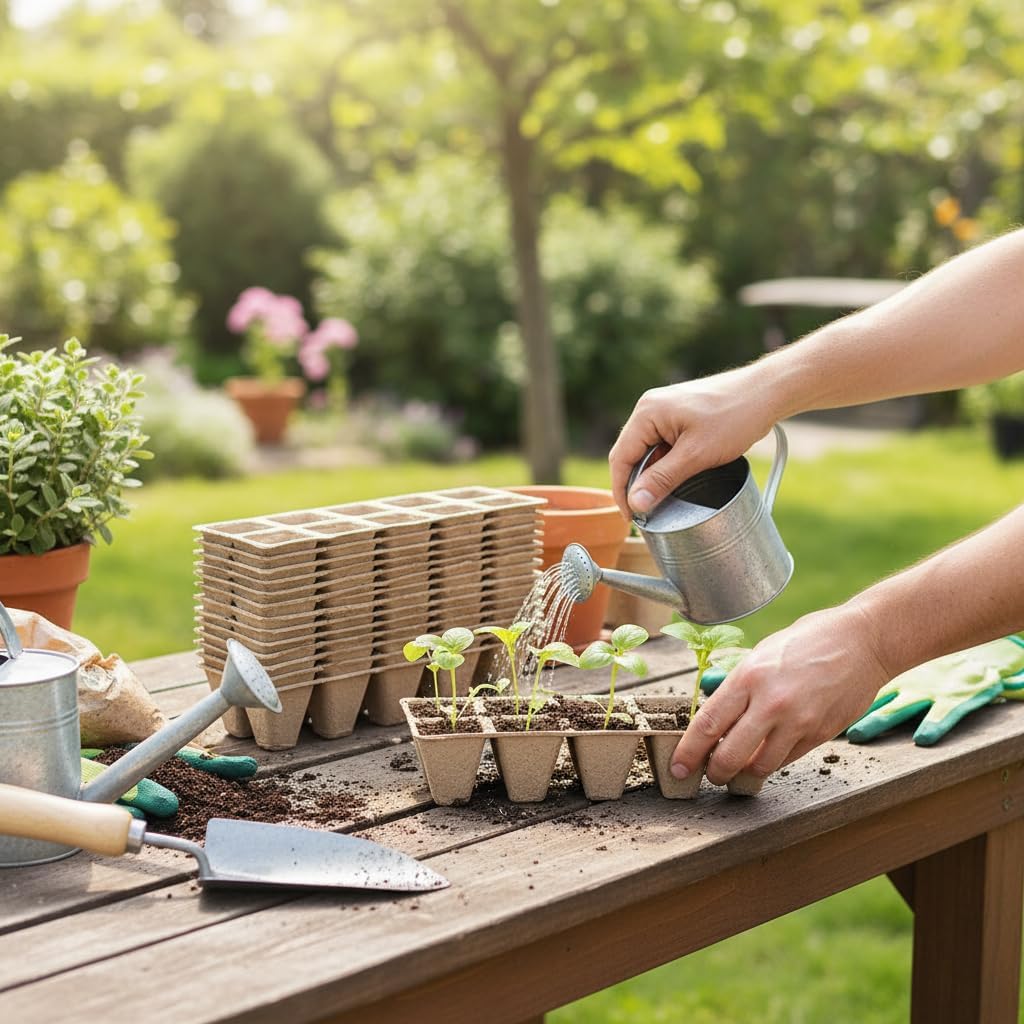 20/40PCS Eco Friendly Biodegradable Pulp Seed Starter Pots Square Seedling Trays for Home Garden Vegetable Flower Planting
