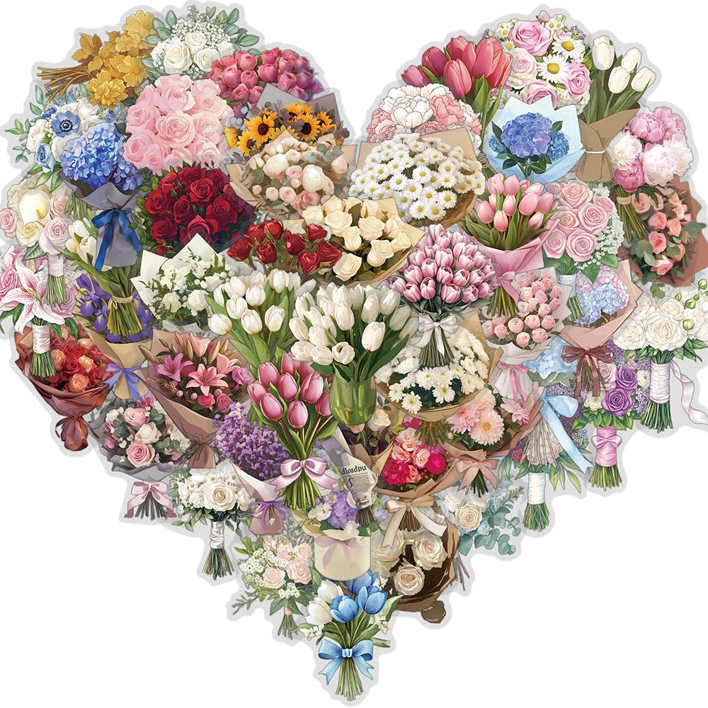 50/100PCS Satin Dream Flower Gift Stickers Cartoon Suitcase Luggage Car Phone Transparent Decorative Laptop Pegatina Sticker