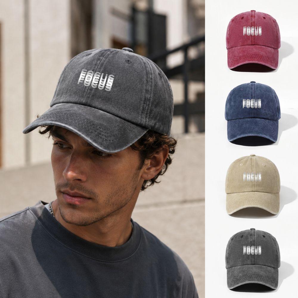 Breathable Dad Hat Letter Printed Washed Cotton Hat Minimal Casual Sun Hat For Men Women
