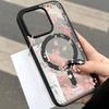 Small Pink Flowers Design Magnetic Phone Case For iPhone 17 Pro Max Cases iPhone 16 Plus 15 14 13 12 11 Air 17 Transparent Cover
