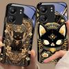 Schwarzes Gold Katze Für Xiaomi Redmi 13C Note13 12 Pro Plus 5G Note 9 13T Pro POCO X6 F5 F6 Schwarze Hartglas Handyhülle