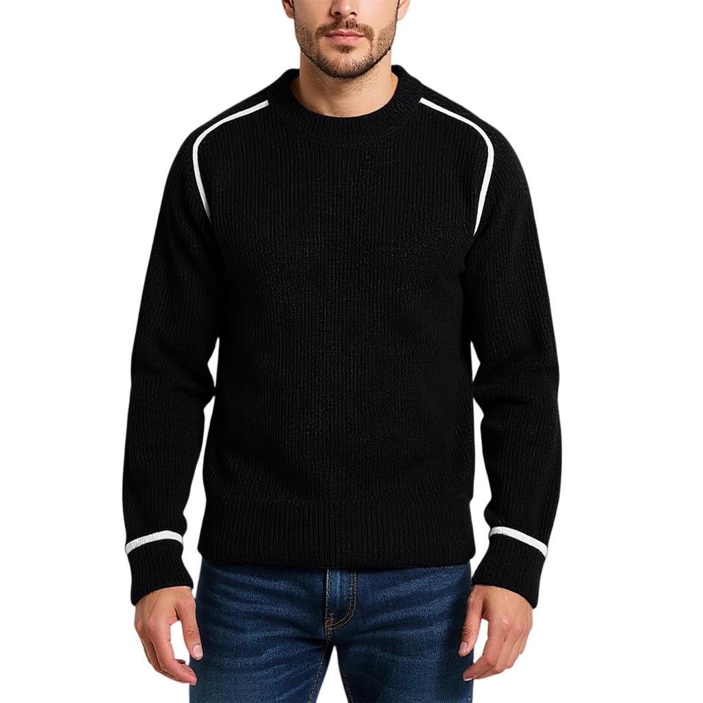 Men's  Fashion  Knitting  Pullover  Long Sleeves  Loose  Flip Collar  Sweater