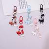 Cute Cartoon Alloy Pony Beaded Pendant Keychain Fashion Key Ring Bag Pendant Kawaii Mobile Phone Chain Accessories Gifts