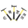 7PCS Auto Body Repair Kit Carbon Steel Heavy Duty Auto Body Hammer and Dolly Set Dent Repair Tools w