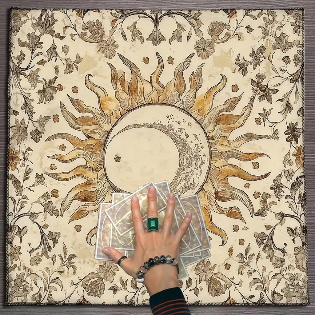 Pânză de Citire Taroti din Catifea Simboluri Oculte Pânze Artistice din Catifea Covorașe de Divinație Accesoriu pentru Practică Spirituală