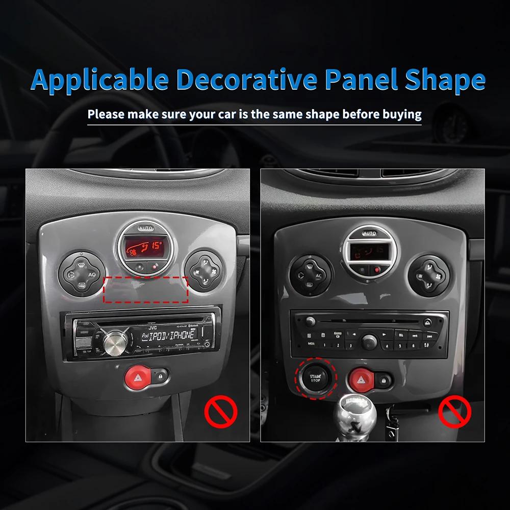 Carbon Fiber Dashboard Frame for Renault Clio 3 2006-2012 AC Radio CD Panel Cover