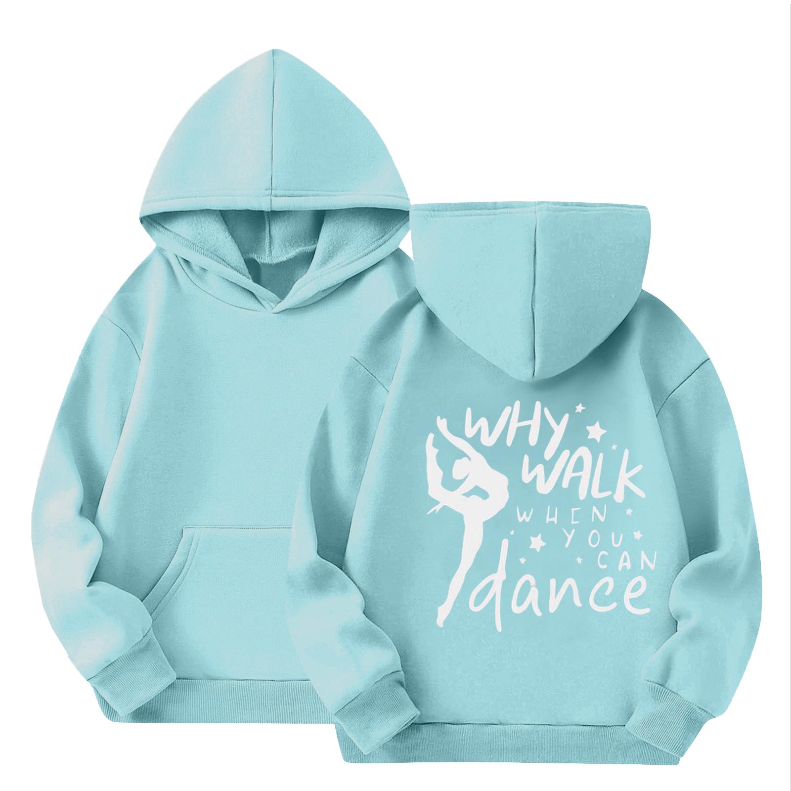 

Children s Casual Round Neck Printed Pullover Long-sleeved Hooded Sweatshirt Top 130