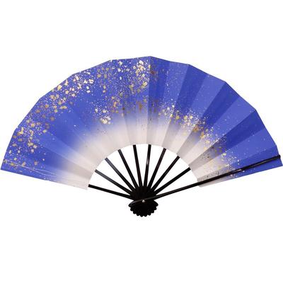 Dance Black Lacquered for Dancing Fan, Galaxy, Ultramarine, 9.5 Inches, Bone,