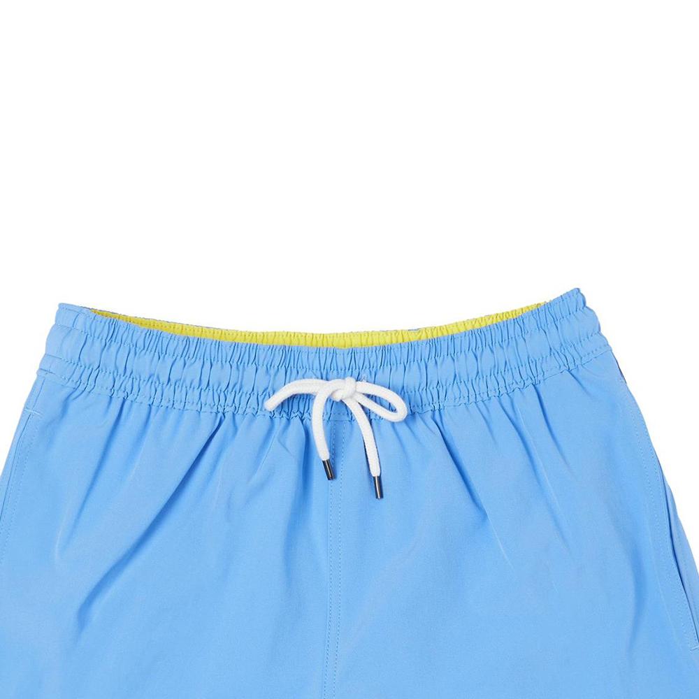 Polo Ralph Lauren Solid Color Pony Embroidered Elastic Waist Drawstring Casual Shorts Men shorts Light-Blue 710905989-001