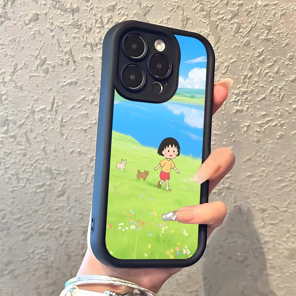 Chibi Maruko-chan Phone Case For IPhone 17 Pro Max 16 15 14 Pro Max IPhone 13 Pro Max 11 Plus Silicone Cover