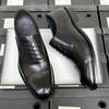 Three Joint Leather Shoes Men'S Foot Cover Business Dress Leather Breathable Suit Groom Wedding Men'S Shoes Men'S Leather Shoes Wooden Root