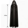 Halloween Grim Reaper Witch Mesh Long Cape Party Performance Costume Cosplay Wizard Cloak Black One Size