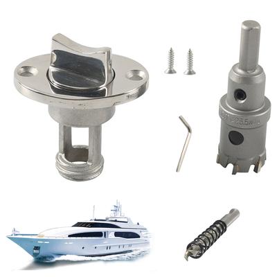 Bouchon de vidange marin en acier inoxydable, trou de 25,4 mm, kit de bouchon de vidange de bateau marin robuste, bouchon de vidange de garboard ovale