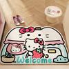 Hello Kitty Cartoon Doormat Non-Slip Entrance Floor Mat Durable PVC Wire Ring Home Entryway