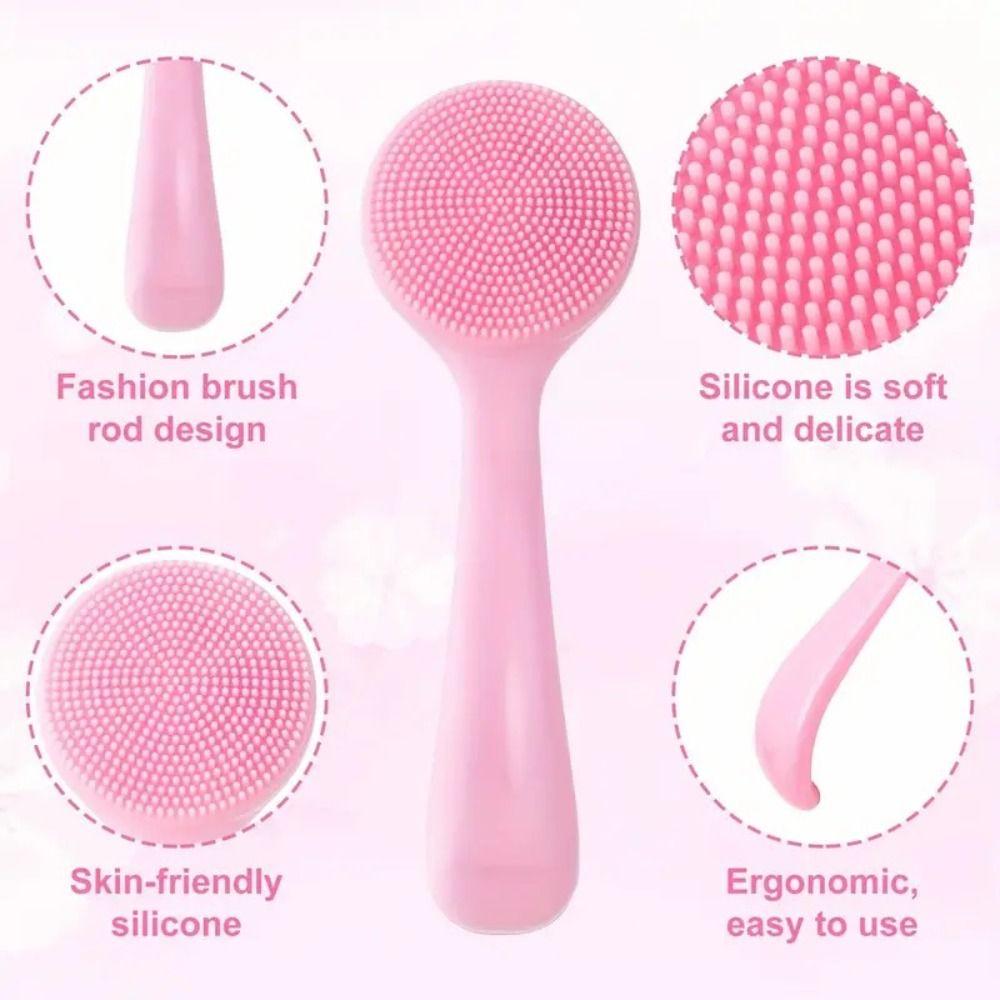 Manual Facial Cleansing Brush Silicone Face Wash Brush  Blackheads Whiteheads Removal