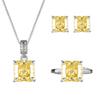 Jewelry Set Earrings Rings Necklaces Square High Carbon Diamonds Ice Flower Cut Fashionable Luxurious Women's