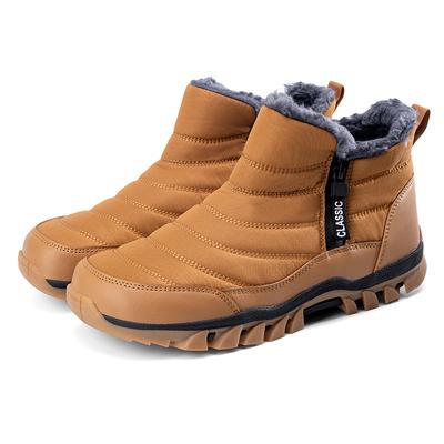 Winter-Baumwollschuhe hohe Taille Doppelreißverschluss Schneestiefel wasserdicht und rutschfest Samt warm verdickt mittelhohe Schuhe