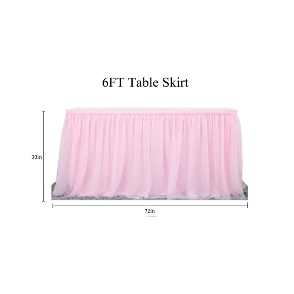 6/9/14Ft Tulle Table Skirt Rectangular Table Decoration Gauze Cloth Cover For Wedding Party