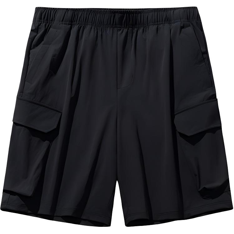 Anta Casual Simple Solid Color Lace-Up Loose Sports Shorts Men shorts Black 152527533-3