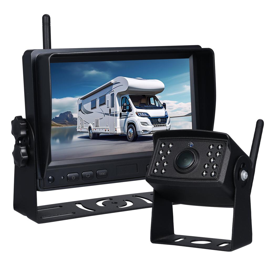 Wireless Backup Camera and Display Kit 7in HD Display 120 Degrees  Wide Angle IP69 Proof 150m Transmission