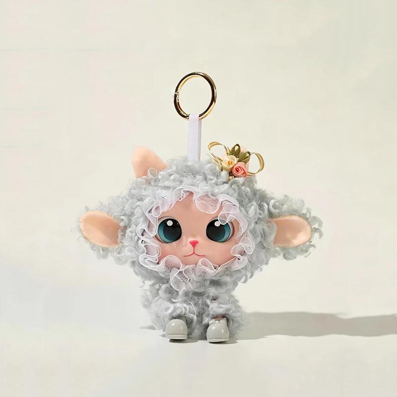 Adorable Curly Sheep Plush Keychain Cute Cartoon Bag Pendant Lightweight Backpack Accessory for Teens Birthday Gift