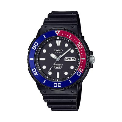 Men's Casio Collection Watch, Black/Blue Bezel, MRW-230HJ-1E2JF, Authentic Japanese Model