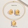 Wind Lady Long Pendant Necklace Geometric Ring Metal Design Stud Earrings Niche Jewelry Set Women