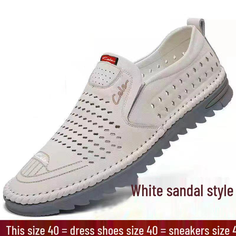 

Мужские лоферы из мягкой кожи на весну 2025 года - Перфорированные повседневные слипоны 43