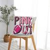 Pink Out Fußball Kissenbezug Polyester Kissenhülle Dekorationen Brustkrebsbewusstsein Kissenbezug Abdeckung Bett mit Reißverschluss 4040cm