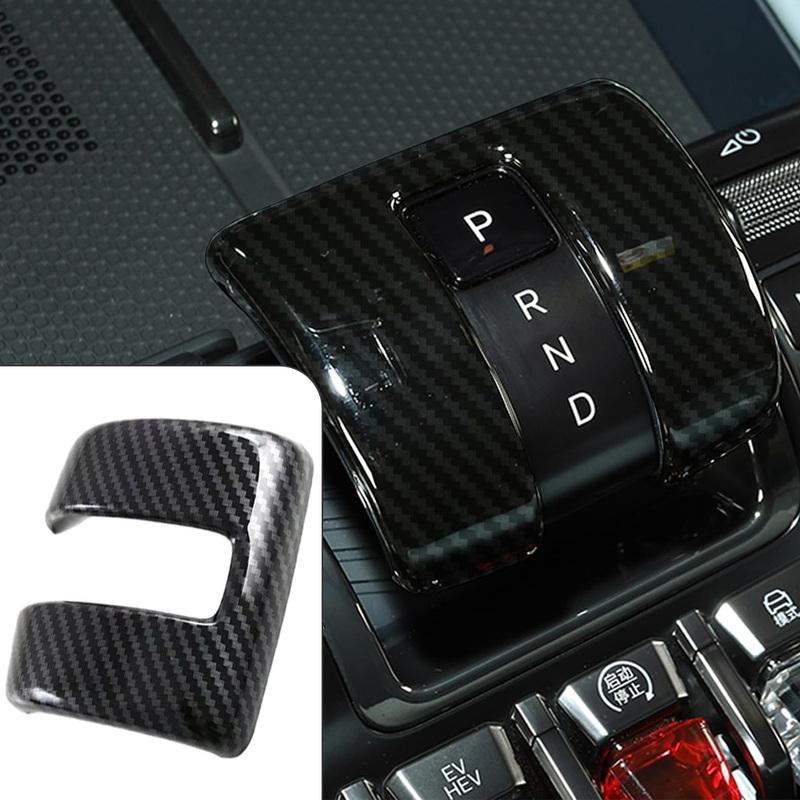 Gear Shift Knob Decorative Cover For BYD Shark 6 2024 2025 2026 Car Gear Shift Knob Decorative Cover Sticker Carbon Fiber Style