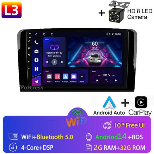 Android 14Car Radio Stereo Multimedia Player GPS For Mercedes Benz M-Class W164 GL-Class X164 ML GL RDS Carplay 2 Din Head Unit
