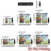 2D Flat Printing 2pcs Curtains Colorful Books Butterflies Rainbow School Supplies Digital Printed Polyester Drapes Family Party