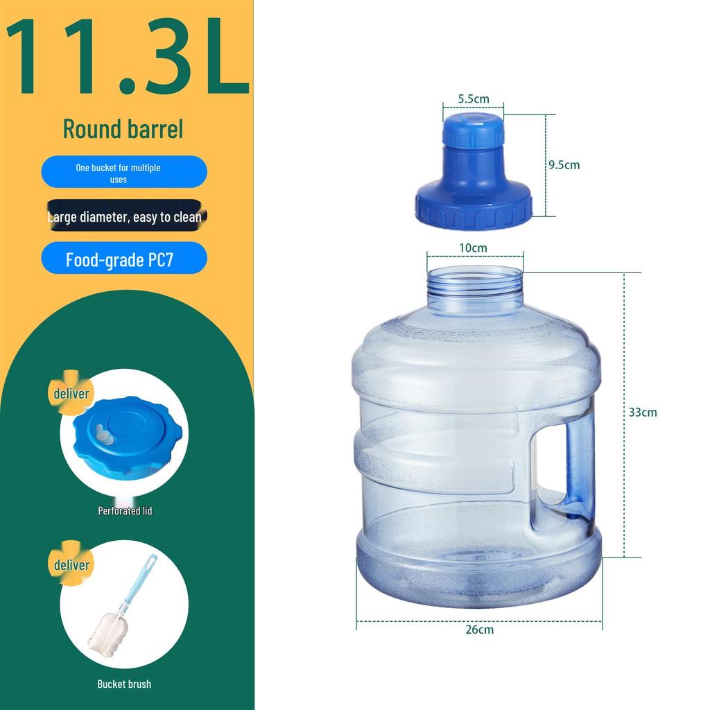 Wide Mouth Detachable Washable Mineral Water Dispenser Bottle - Hand-held Plastic Drinking Storage Barrel