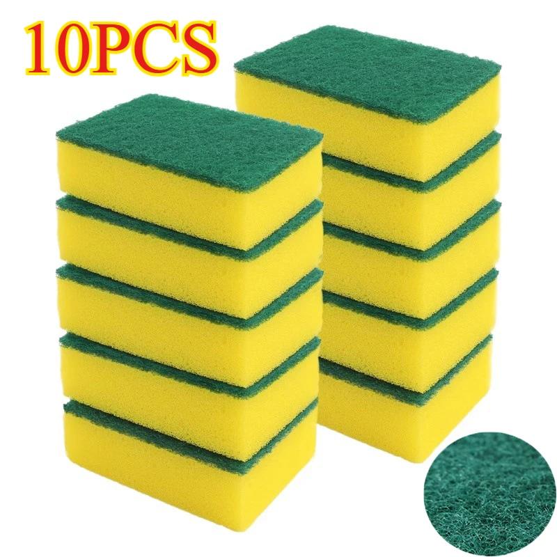 50/1Pcs Kitchen Dishwashing Sponge Soft Absorbent Clean Rub Pot Rust Scouring Pad Removing Kits Household Cleaning Brush Sponge