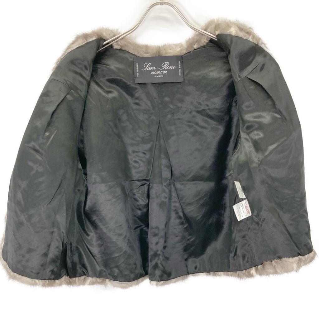 SAM-RONE [Beautiful] Mink fur short Jacket 36 BrownUsed