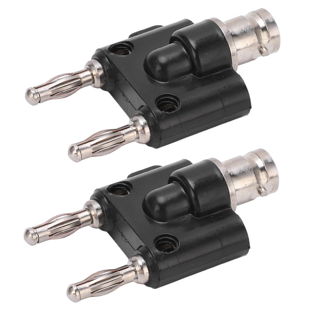 2PCS J.20022 4mm Banana Plug Connector BNC Female to Double Row Banana Connector Adapter