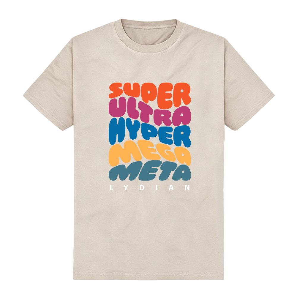 70er Jahre Psychedelische Blasen Schriftart Jacob Collier Mehrfarbig gestuft Kontrast Retro Streetwear Weich Bequem reine Baumwolle Damen Herren
