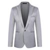 Automne Tendance Luxe Léger Homme Coupe Slim Costume Formel Subtilité Veste Décontracté Affaires Couleur Unie Revers Manches Longues Poches Costume