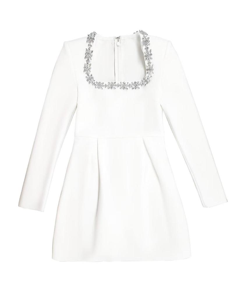 Elegant Rhinestone Square Neck Long Sleeve Bandage Dress for Women