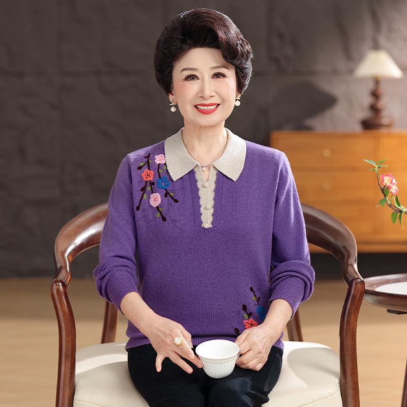 

Grandma s Zodiac Year Red Sweater Festive Winter Wool Outfit for Elderly Women 2XL (125-135 lbs)